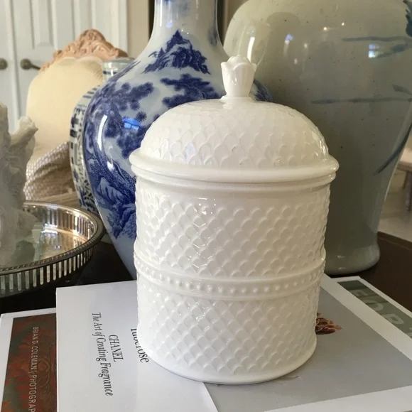 White Ceramic Kitchen Canister - Picture 3 of 4